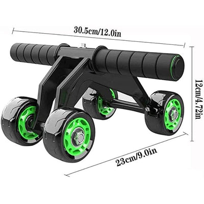 Pro Advance 4 Wheel Roller for Abdominal And Stomach Fitness Exercise Machine For Men & Women | Black