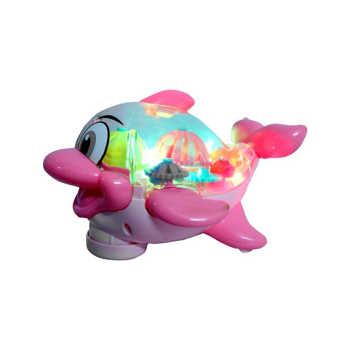 360 Degree Rotating Transparent 3D Dolphin Toy with Sound and Lights