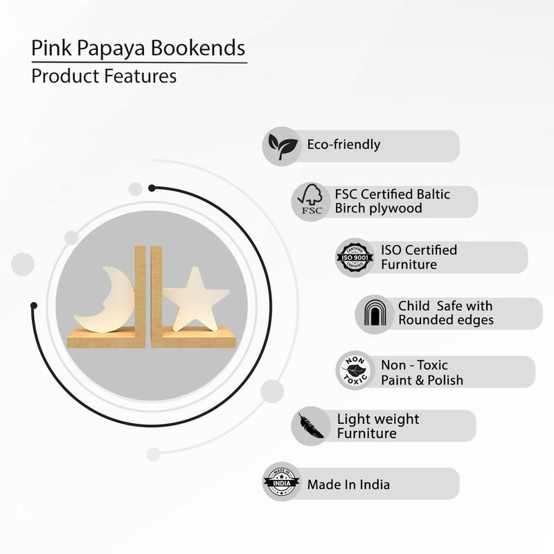 Pink Papaya Book Ends (White)