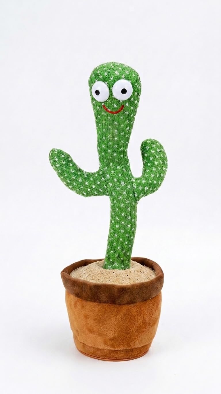 Dancing Cactus Toy for Kids | Talking, Singing & Voice Repeat Toy with LED Lights
