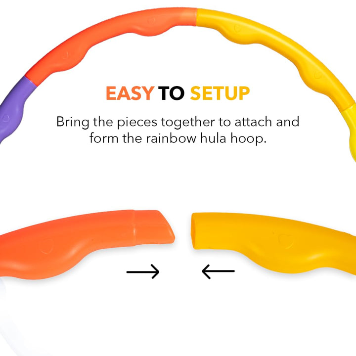 Ratna's Rainbow Hula Hoop for Kids | Detachable 7-Piece Interlockable Hoops