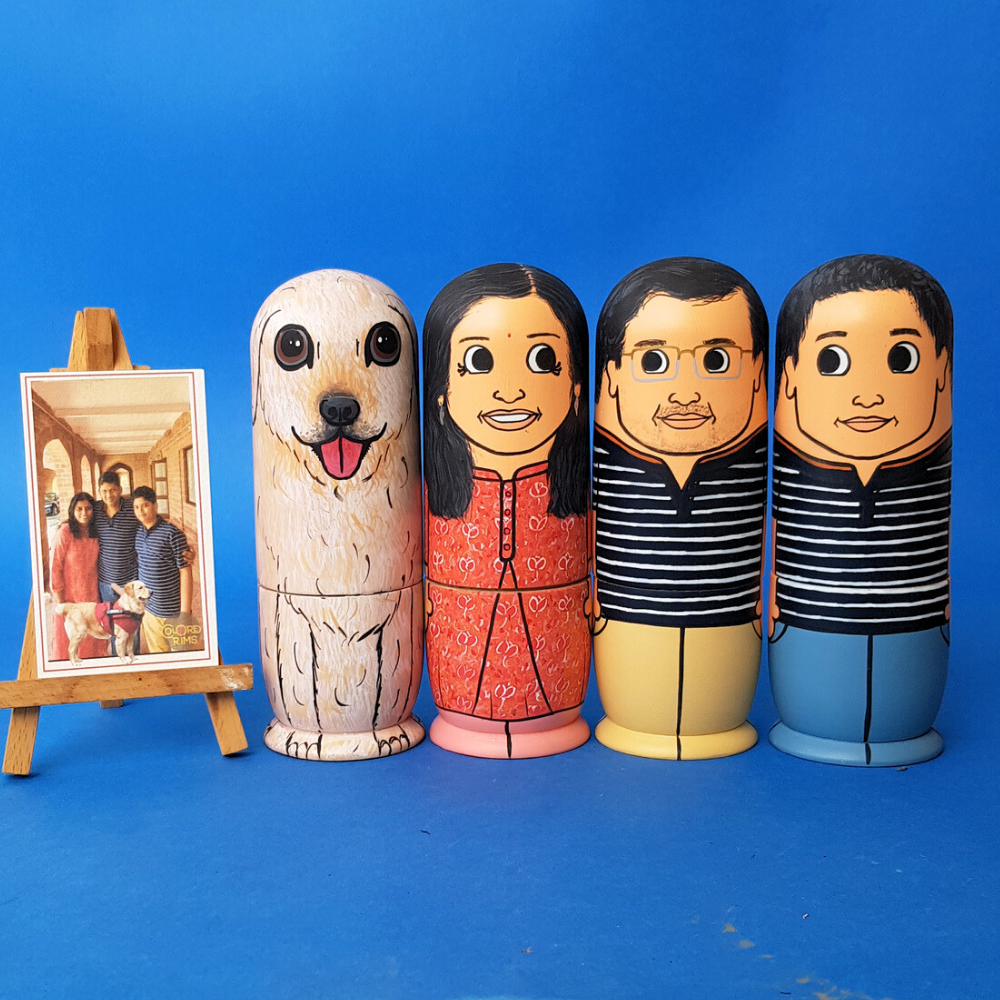 Personalised Wooden Companion Dolls (Set of 4) - COD Not Available