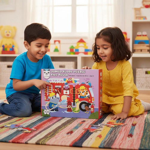 Play Panda Jumbo Floor Puzzle- Fire Truck | Educational Toddler Puzzles