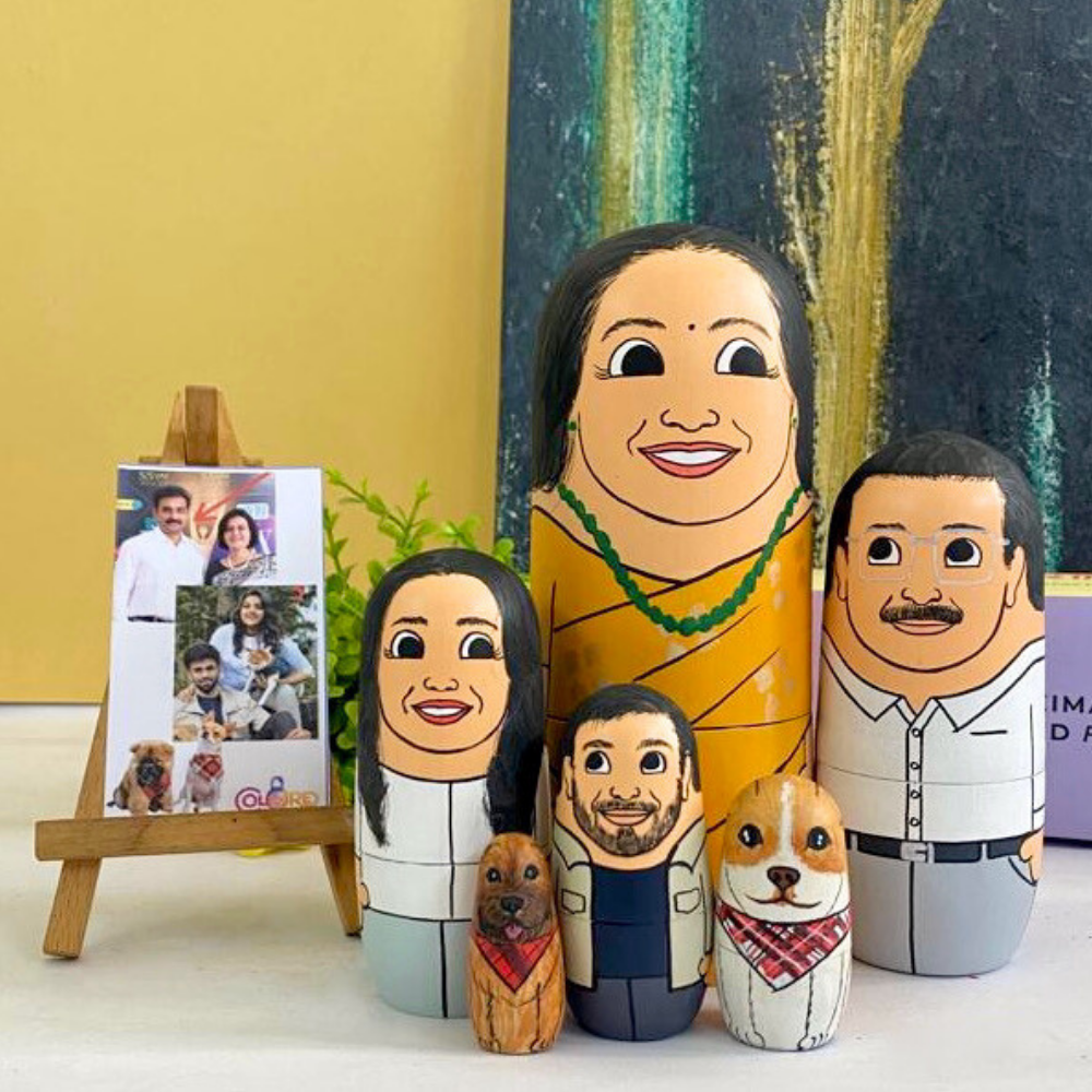 Personalised Wooden Nesting Dolls (Set of 6) - COD Not Available
