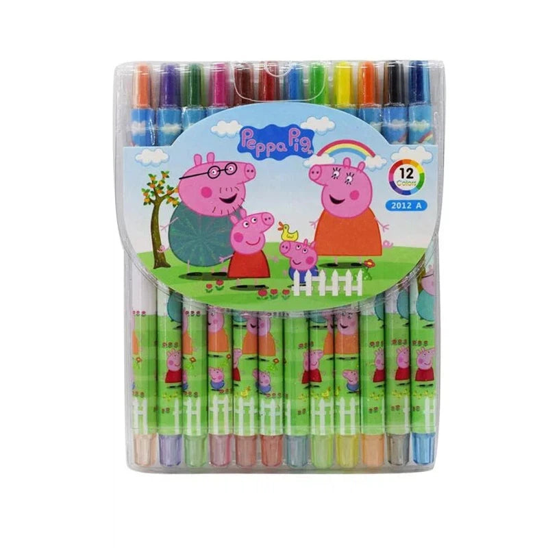 Cartoon Printed Rolling Crayons - Pig