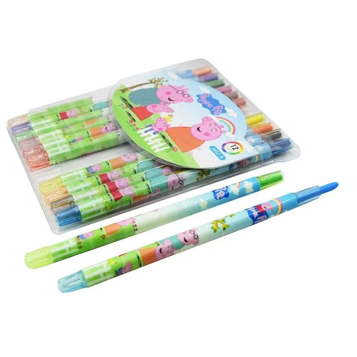 Cartoon Printed Rolling Crayons - Pig