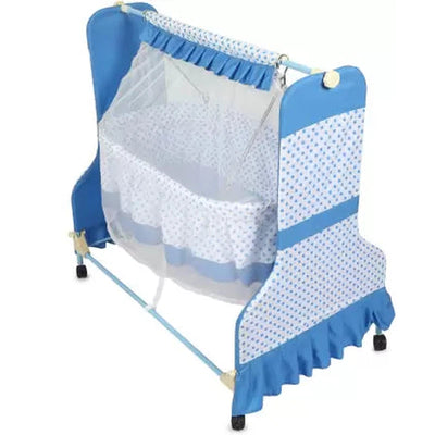 Cocoon Baby Cradle Deluxe | Palna | Jhula - Sturdy Metal Frame, Mosquito Protection Net and Lockable Wheels