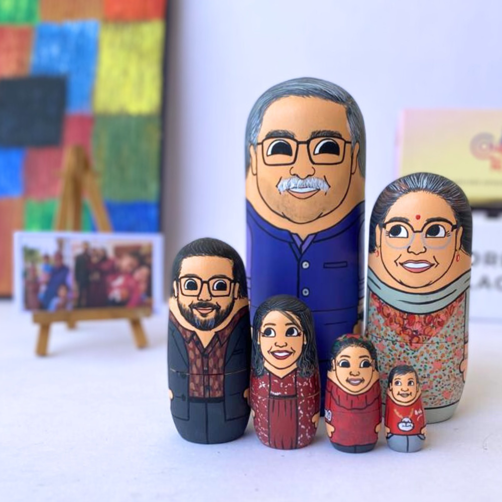Personalised Wooden Nesting Dolls (Set of 6) - COD Not Available