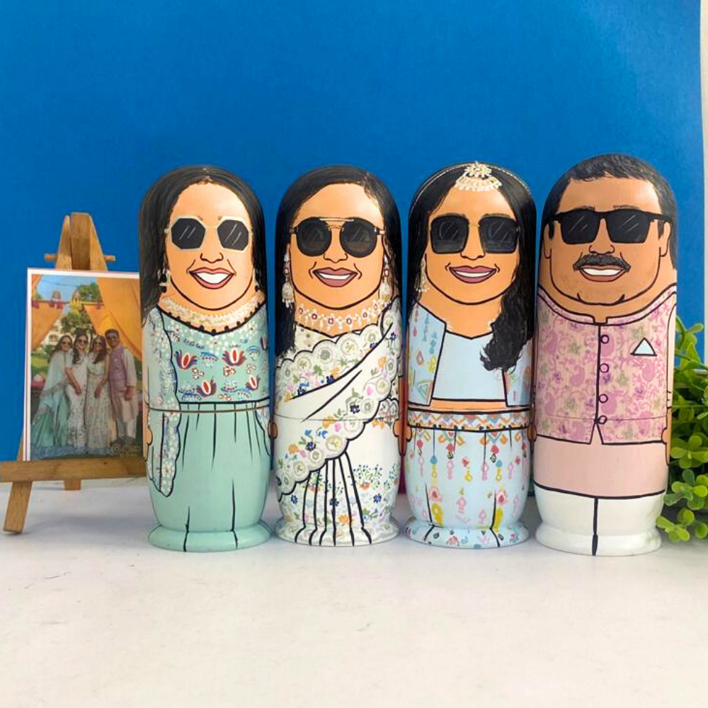 Personalised Wooden Companion Dolls (Set of 4) - COD Not Available