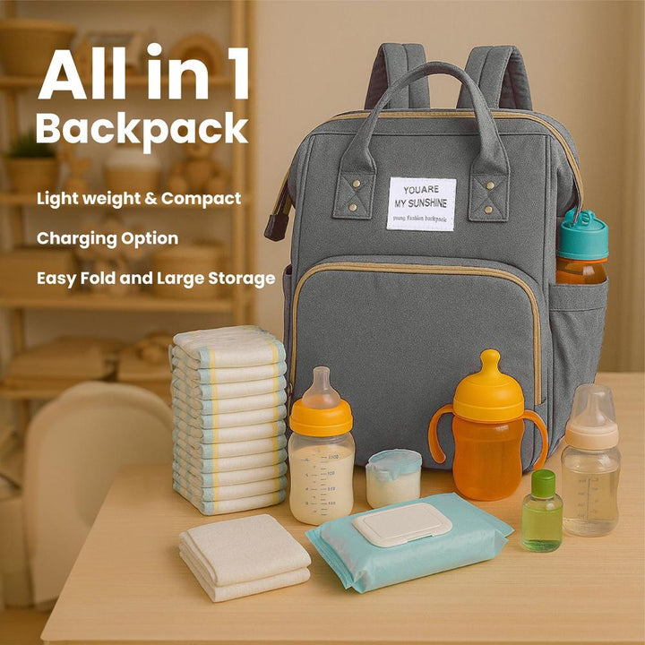 Tinyberg 3-in-1 Water Resistant Diaper Bag |  Maternity Backpack with Baby Bed & Changing Station | Rest Nest