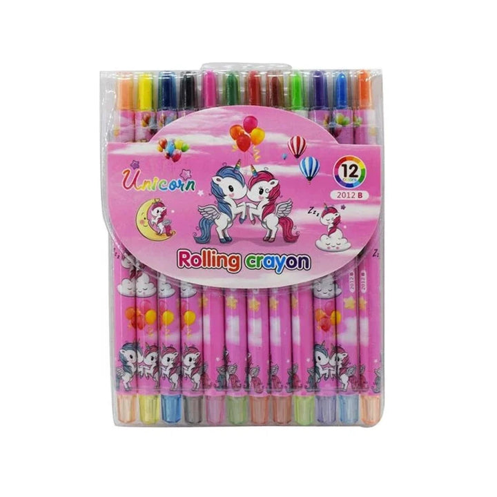 Cartoon Printed Rolling Crayons - Unicorn