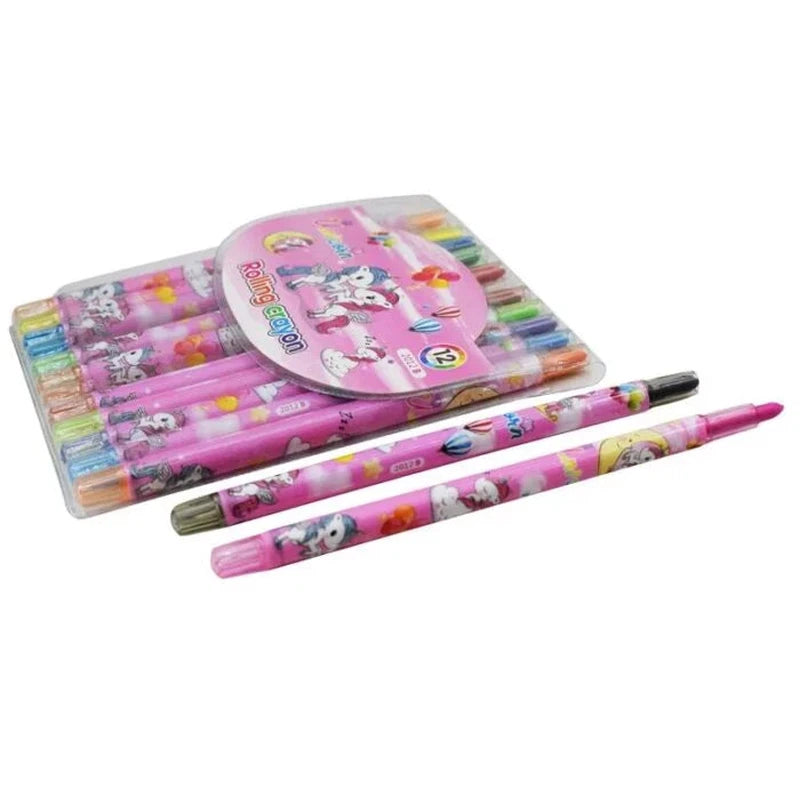 Cartoon Printed Rolling Crayons - Unicorn