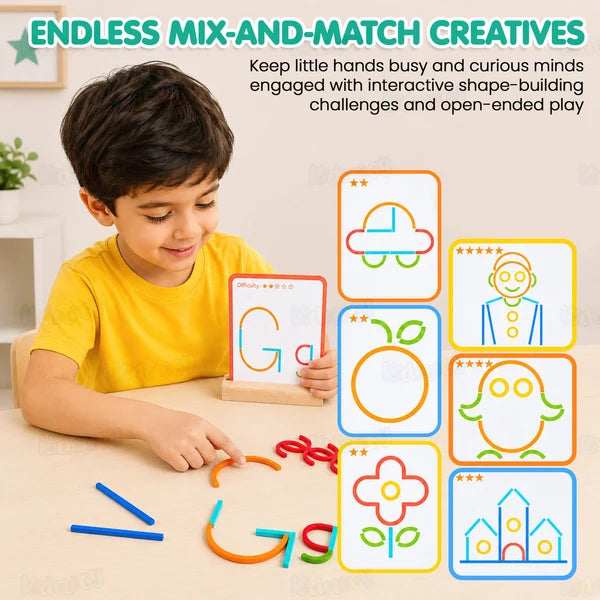 Kidology Creative Sticks & Rings Matching Puzzle Toys