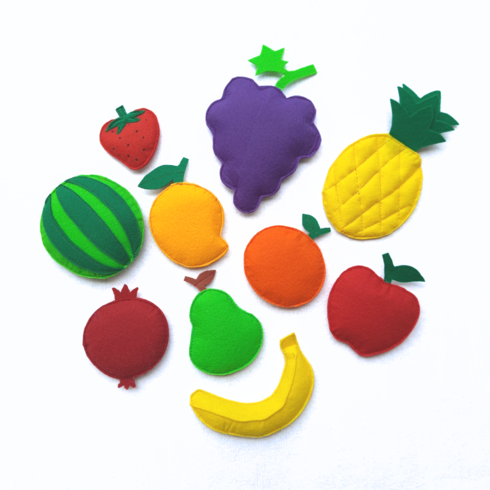 Set of 10 Fruit Felt Toys (2-4 Years)