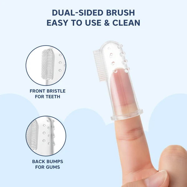 Hopop Silicone Baby Finger Toothbrush with Case (Pack of 2)