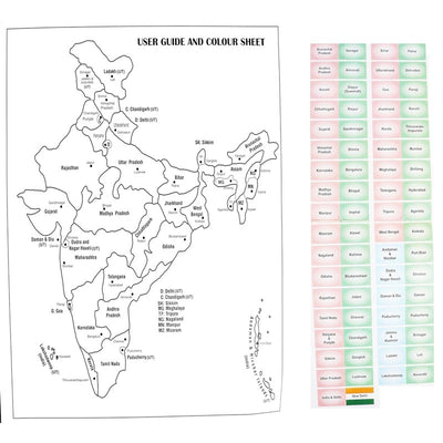 Multicolor Interlocking Indian States Puzzles with Flags Early Learning Education Mind Games