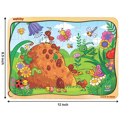 Colourful Bugs Wooden Jigsaw Puzzle, 24pcs