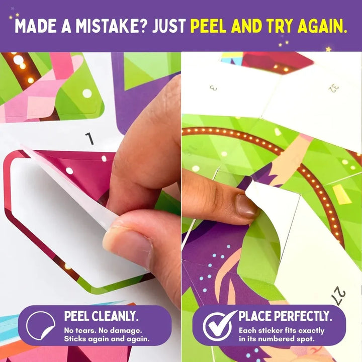 PepPlay Mosaic Sticker by Number - Circus Carnival Puzzle Kit | Boost Focus Through Sticker Art
