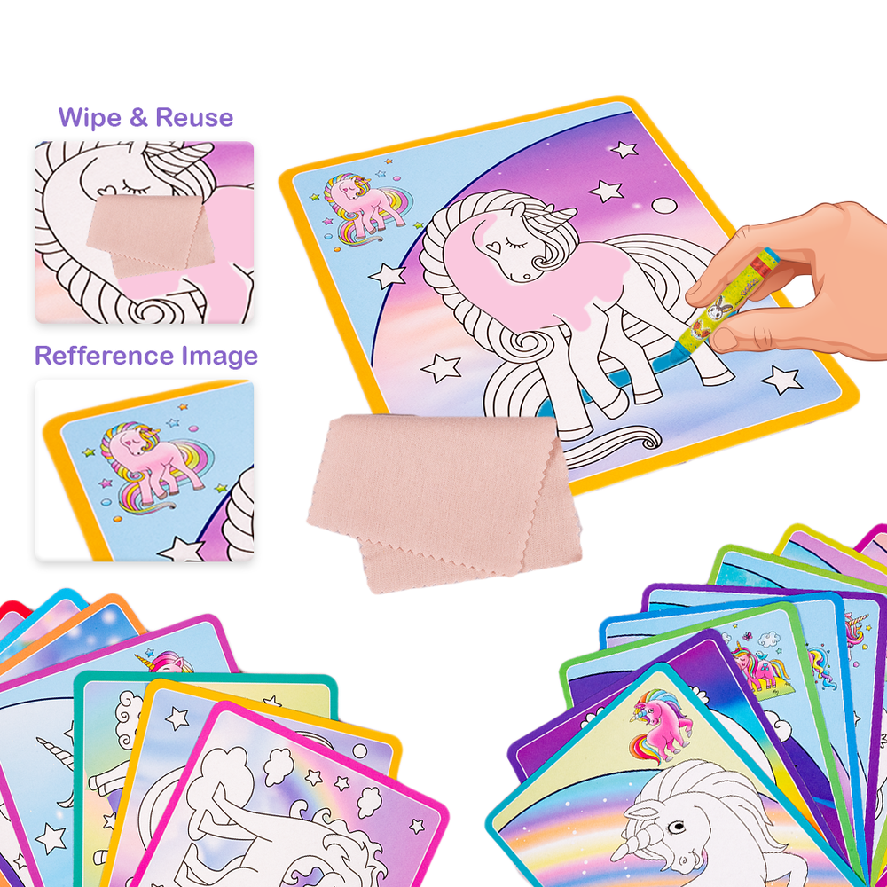 Return Gifts (Pack of 3,5,12) Colour It - Wipe It Unicorn