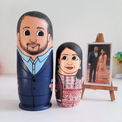 Personalised Wooden Nesting Dolls (Set of 2) - COD Not Available