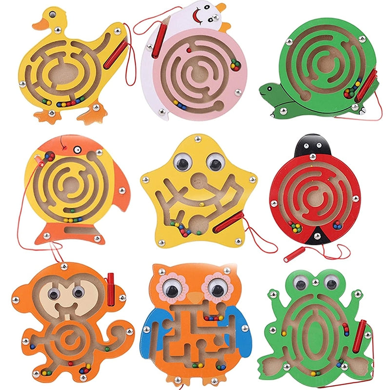 Magnetic Bead Maze Puzzle Board Game Toy - Owl