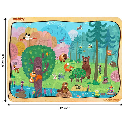 Cartoon Jungle Wooden Jigsaw Puzzle, 24pcs