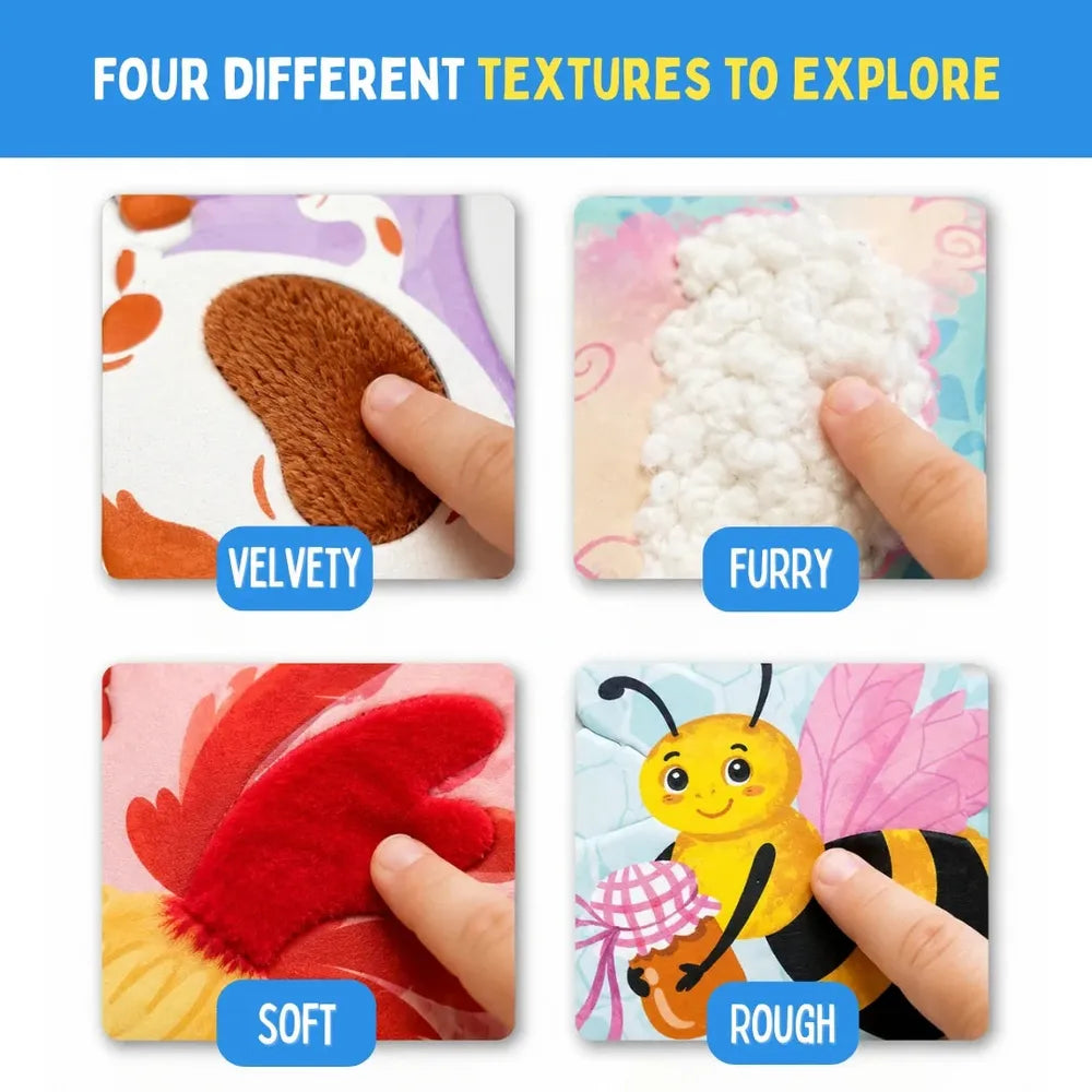 PepPlay My First Touch & Feel Puzzles - Farm Animals | Sensory Learning for Toddlers | 4 three-piece puzzles
