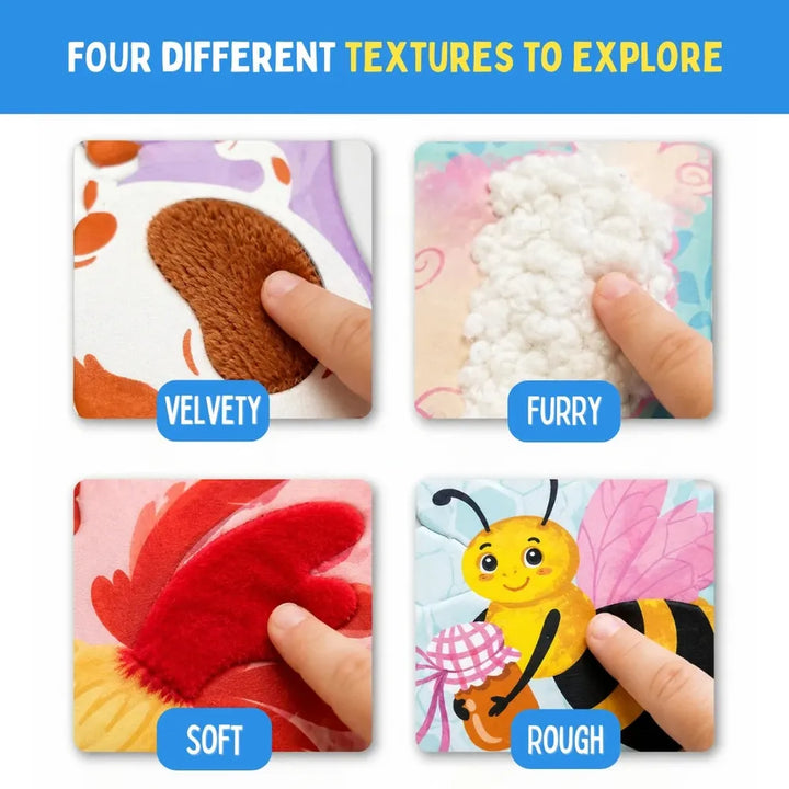 PepPlay My First Touch & Feel Puzzles - Farm Animals | Sensory Learning for Toddlers | 4 three-piece puzzles
