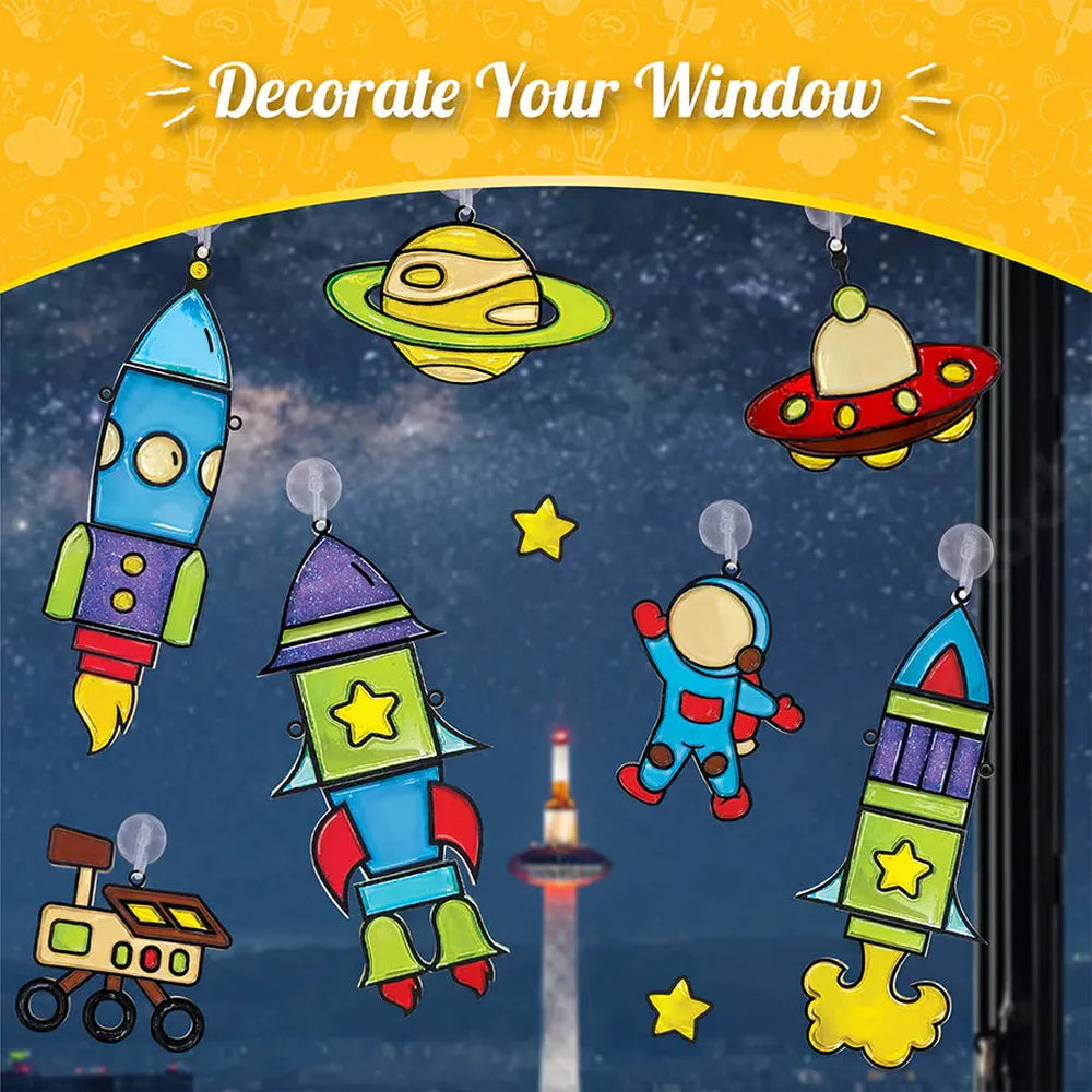 Imagimake Window Art Glass Painting | Rocket