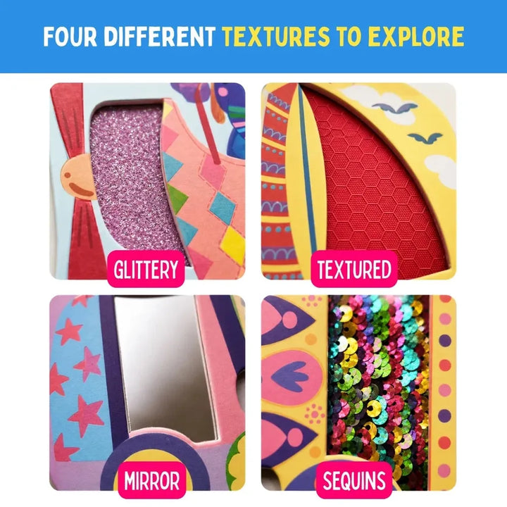 PepPlay My First Touch & Feel Puzzles - Colourful Vehicles | Sensory Learning for Toddlers | 4 three-piece puzzles