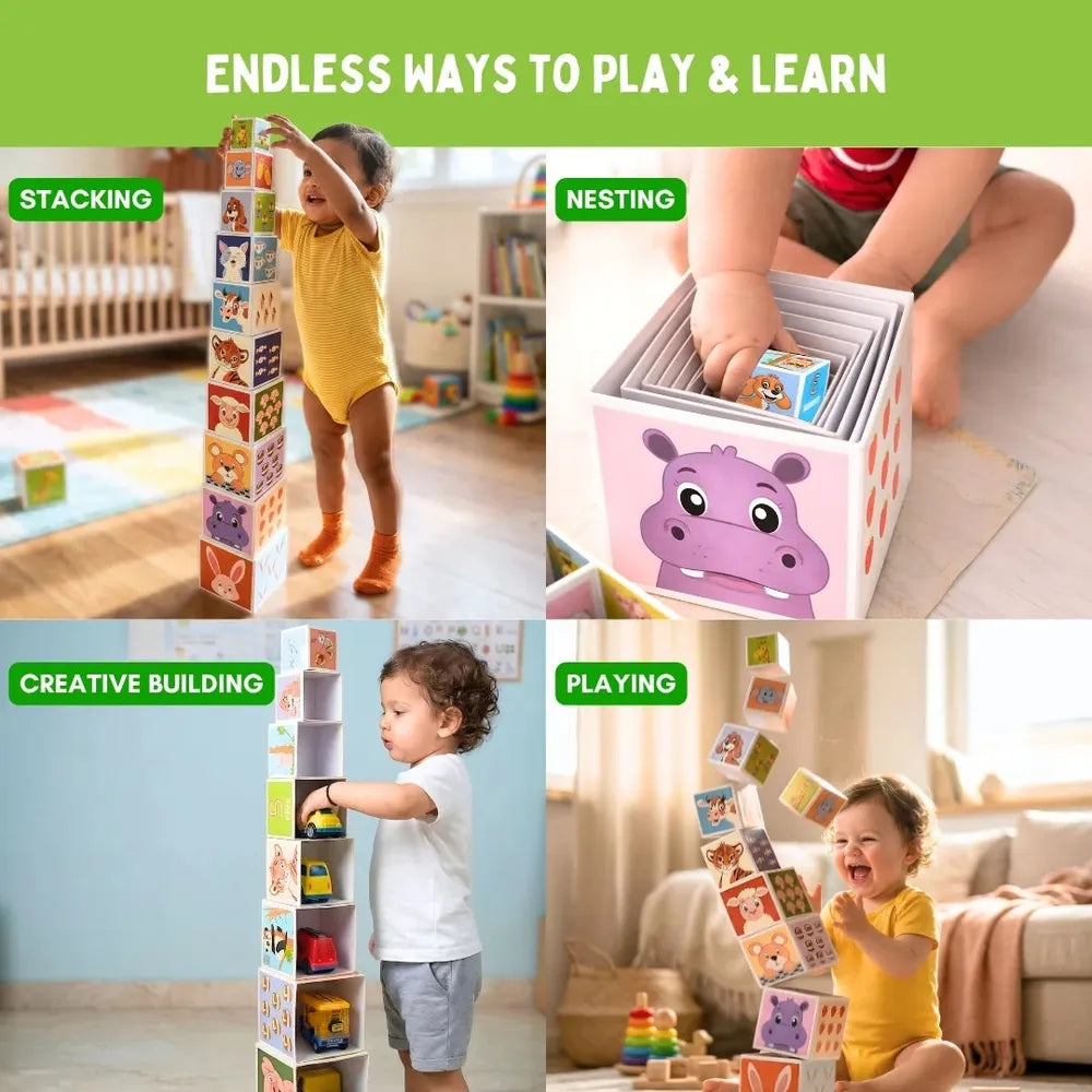PepPlay Stacking & Nesting Cube | Early Learning Through Stacking Play