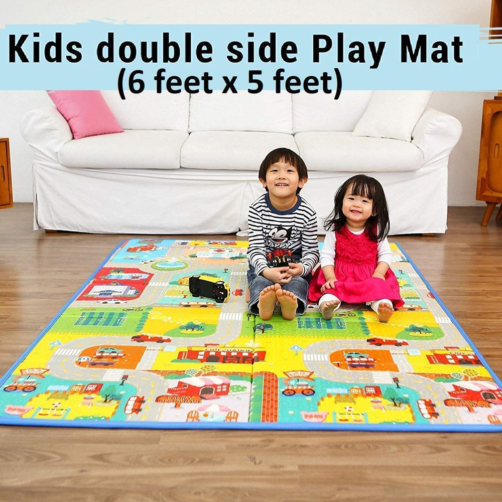 Baby Mats Non-Toxic, Non-Slip Double Side 3D Printed Waterproof Crawling Mats for Baby | Size - 6X5 Feet (8mm Thick)