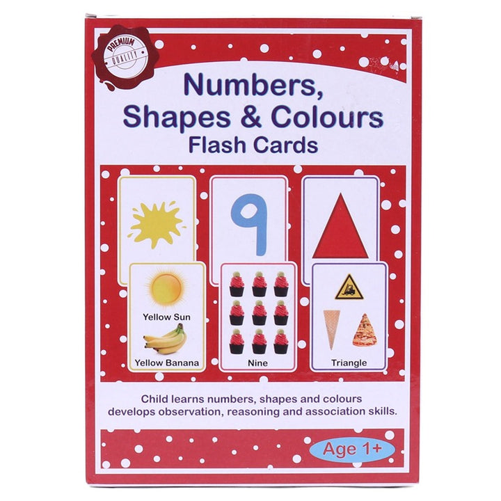 Numbers, Shapes & Colours Flash Cards for Kids - 32 Cards