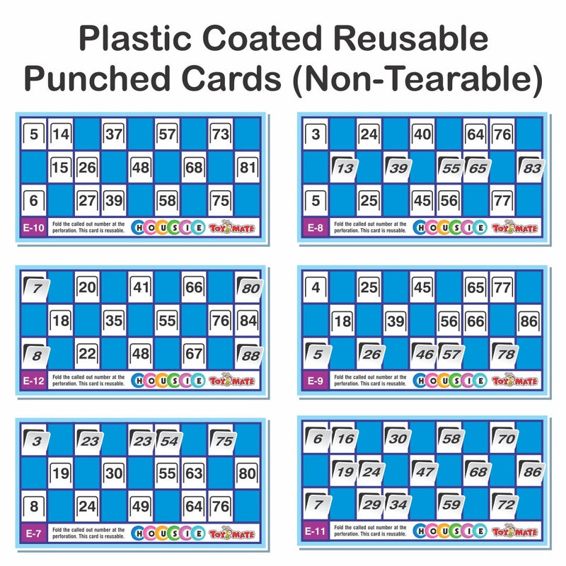 Housie Reusable Folding Tickets - Tambola Bingo Lotto Family Board Game 48 Reusable Cards