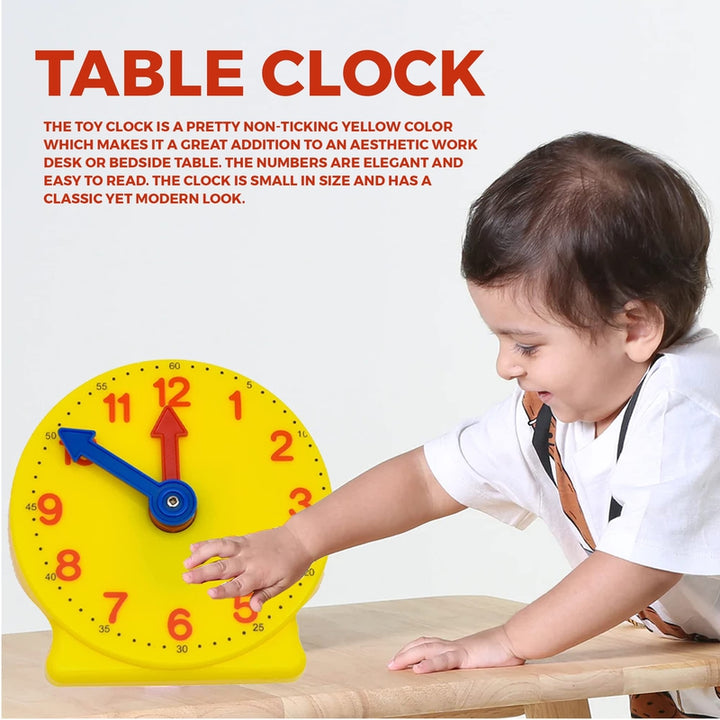 Dummy Clock Toy for Kids | Kids Learn to Tell Time Easily | Color Yellow |Teaching Clock Educational Clock Time Learning Clock for Children Gift