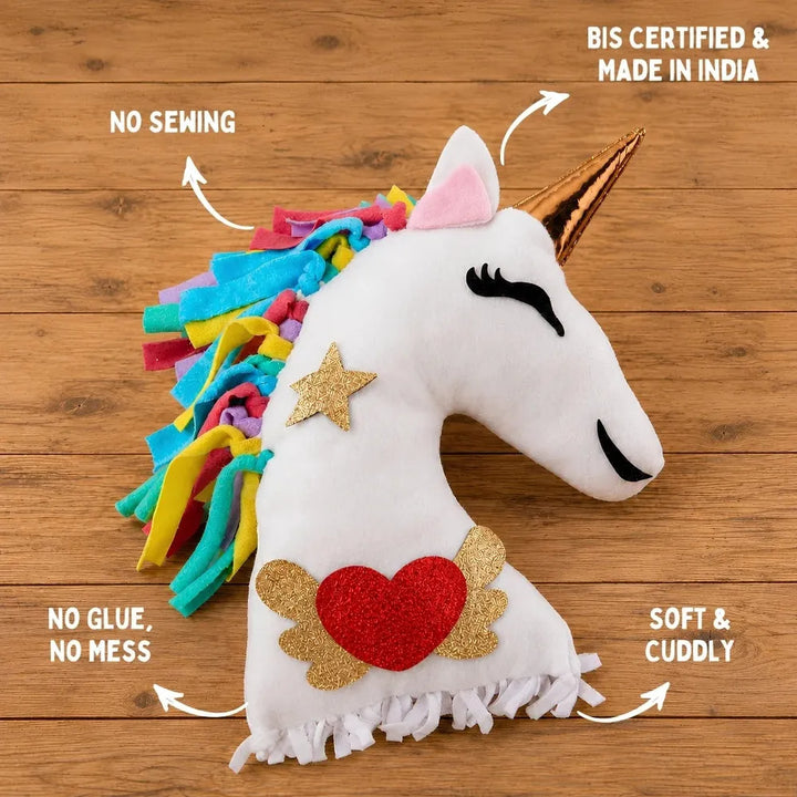 PepPlay Make Your Unicorn Pillow | No-Sew DIY Craft Fun | 43 Pieces Set