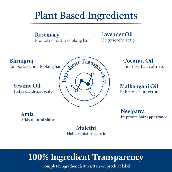 Blue Nectar Rosemary Oil for Hair Growth and Hair Fall Control (9 Herbs) - 100ml