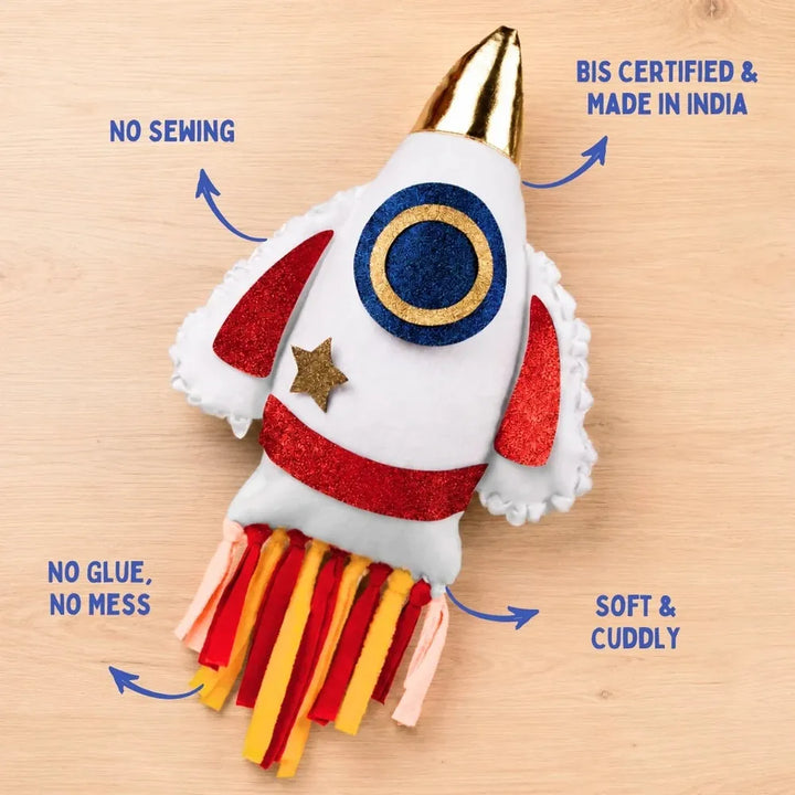 PepPlay Make Your Rocket Pillow | No-Sew DIY Craft Fun | 38 Pieces Set