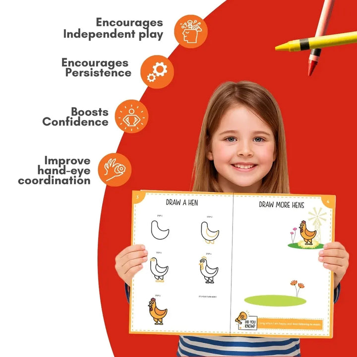 PepPlay Step by Step Drawing Book - Cute Farm Animal | Easy Drawing Practice for Kids