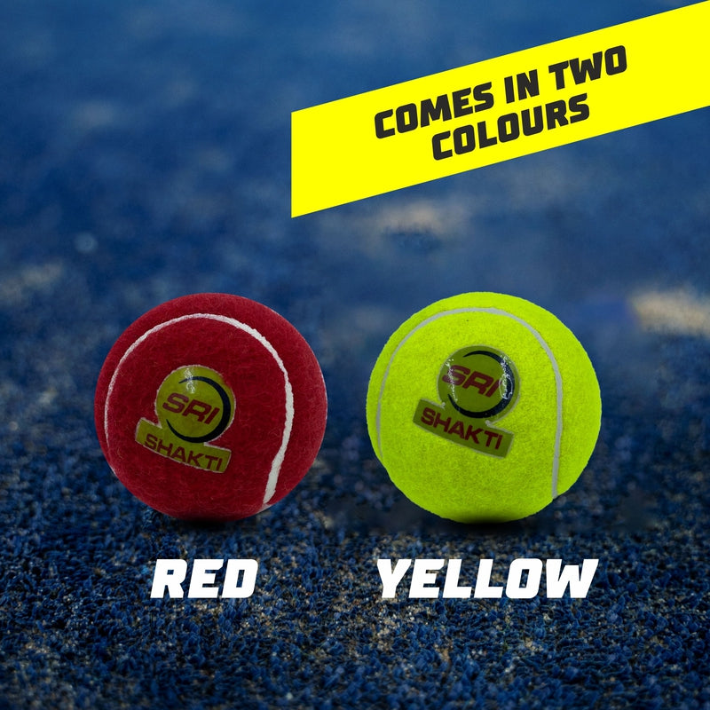 Shakti Cricket Tennis Ball | 6 Balls in a pack (Assorted Colours)