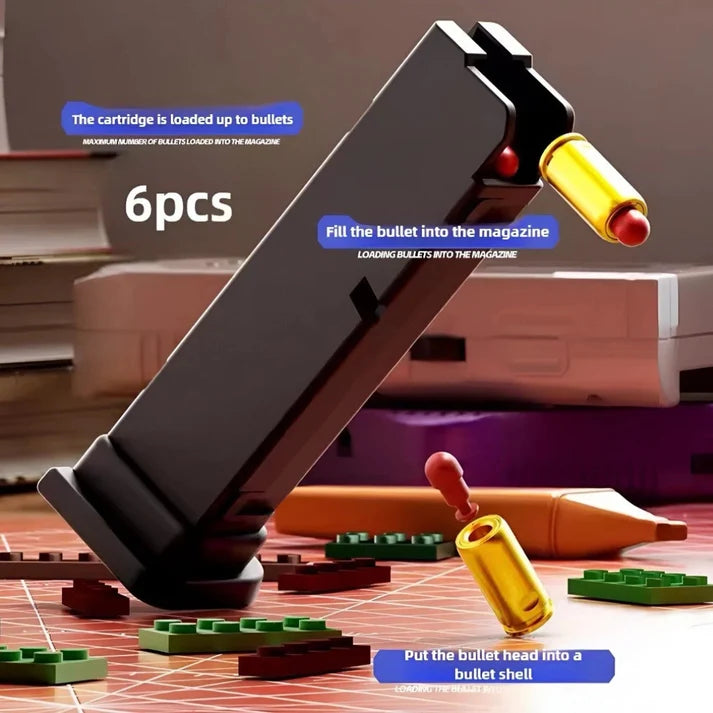 Kidology Building Block Shell-Ejecting Soft Bullet Toy Blaster | Pretend Play Toy