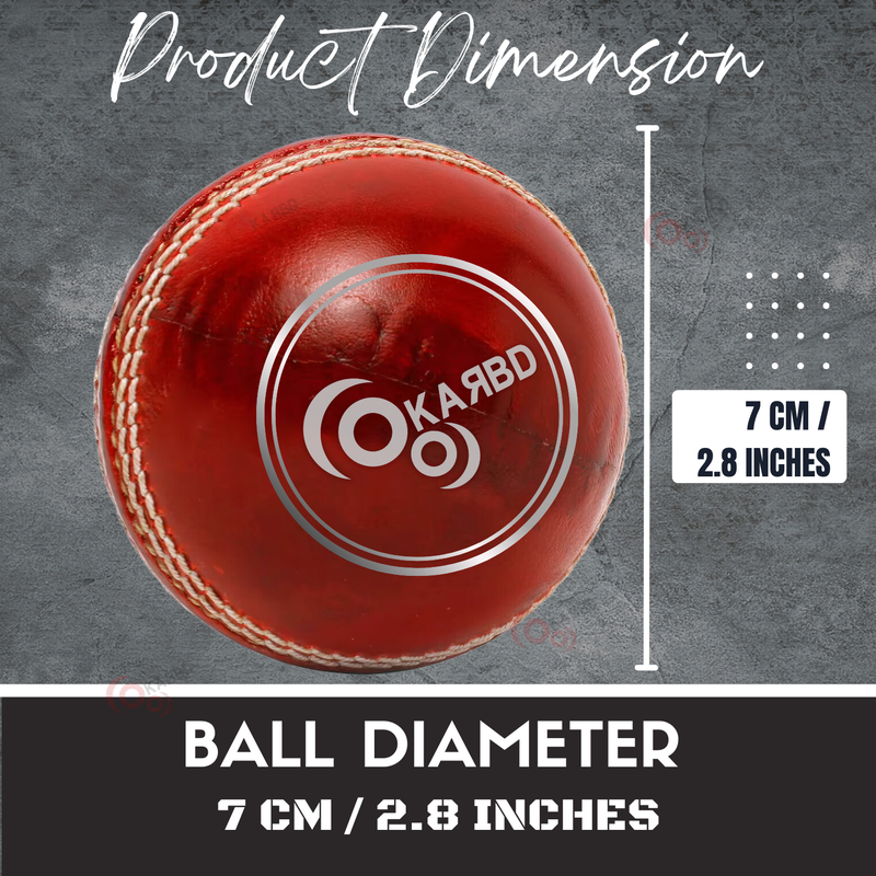 Cricket Leather Ball | 30 to 40 Overs | Academy Red | Pack of 2