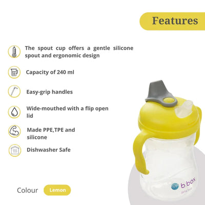 Soft Spout Cup 240ml Lemon Yellow Grey