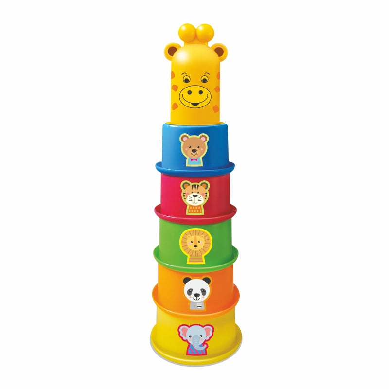 Stacking Cups with Shapes, Animals & Colors Recognition - Giraffe N Friends Game