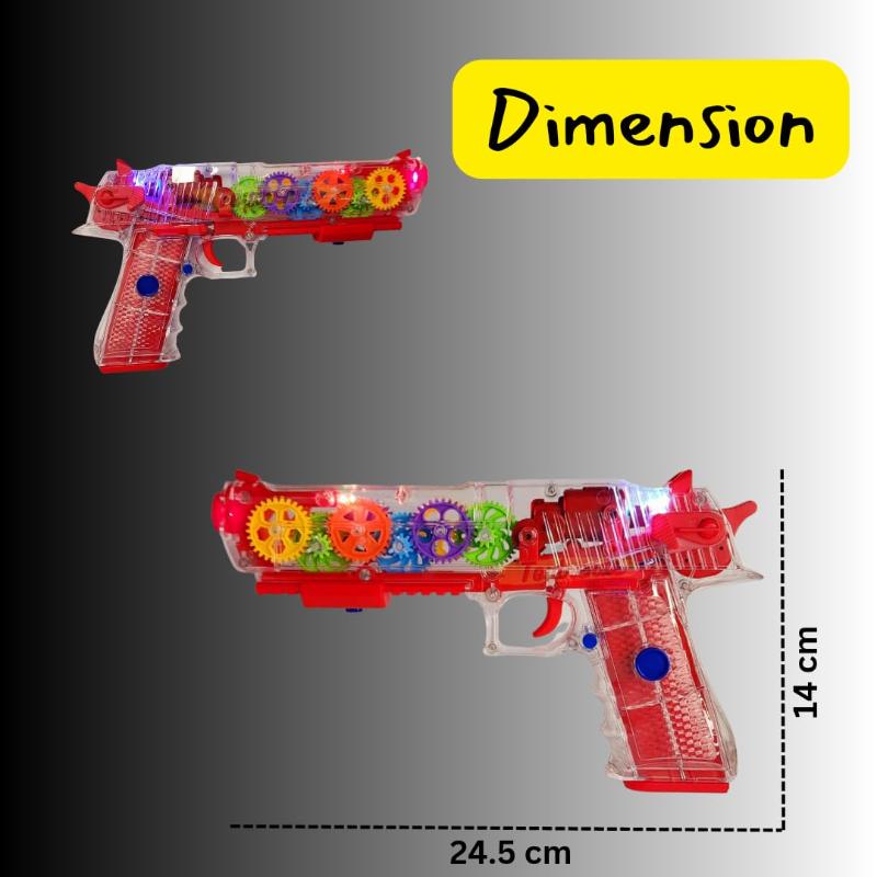 Lights Multi Musical Blaster with Moving Gears Concept Gun Toys with Colourful Flashing Light and Music toy for kids- Pink