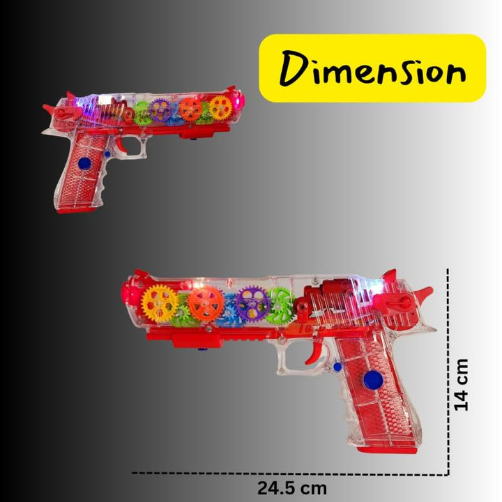 Lights Multi Musical Blaster with Moving Gears Concept Gun Toys with Colourful Flashing Light and Music toy for kids- Pink