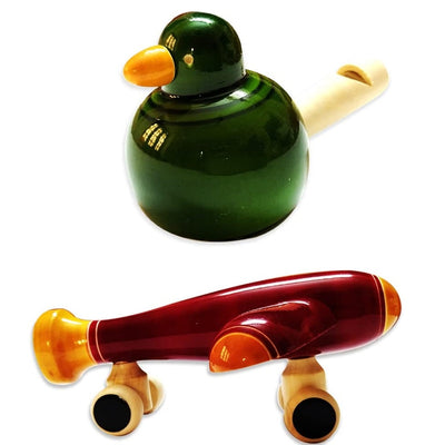 Handmade Non Toxic Channapatna Wooden Toy - Green Whistle and Plane