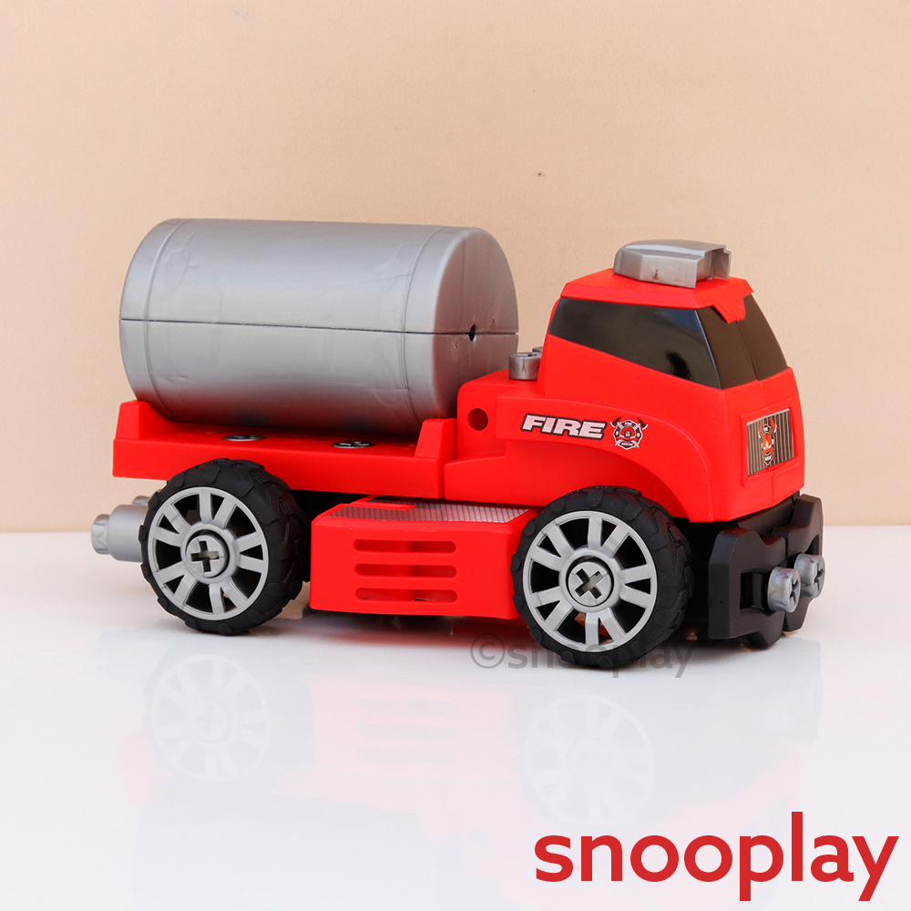 Tak Tak Toys 6 in 1 Fire Vehicles Building Set - 58 Pieces | Blaze Busters (3-8 Years)