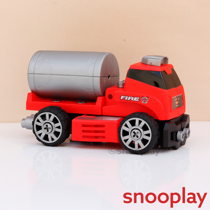 Tak Tak Toys 6 in 1 Fire Vehicles Building Set - 58 Pieces | Blaze Busters (3-8 Years)