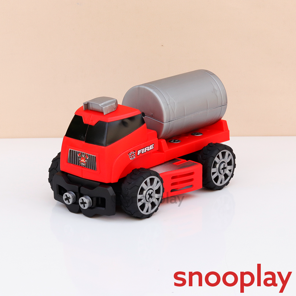 Tak Tak Toys 6 in 1 Fire Vehicles Building Set - 58 Pieces | Blaze Busters (3-8 Years)